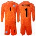 Anglie Jordan Pickford #1 Brankářské Dětské Oblečení Domácí Dres ME 2024 Dlouhým Rukávem (+ trenýrky)